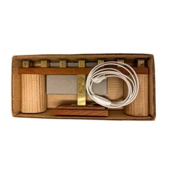 Elljusstake Mässing/Trä 7arm, 25 cm