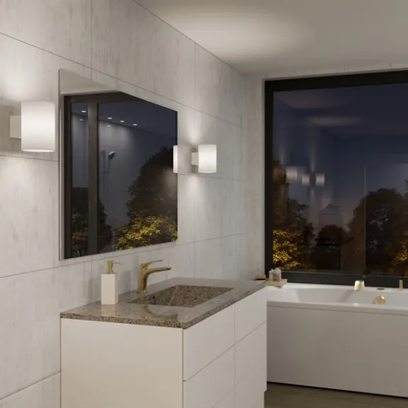 Evoke vägglampa L vit/opal E14