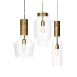 Fenomen taklampa stor, råmässing/klar