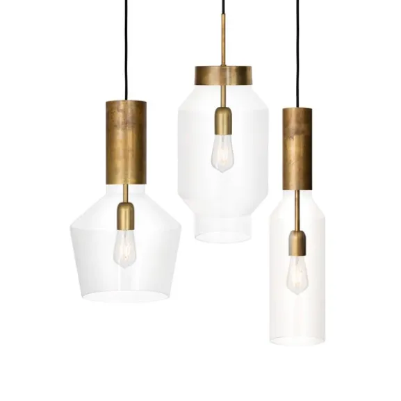 Fenomen taklampa stor, råmässing/klar
