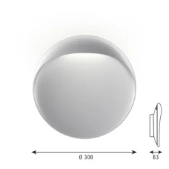 Flindt LED vägglampa, aluminium 30cm