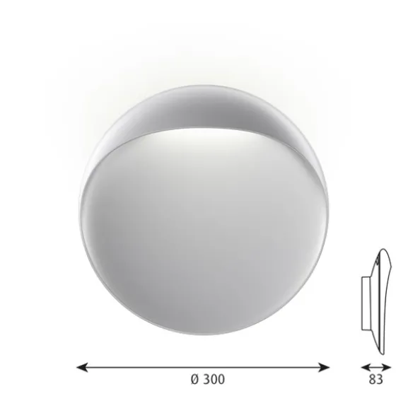 Flindt LED vägglampa, aluminium 30cm