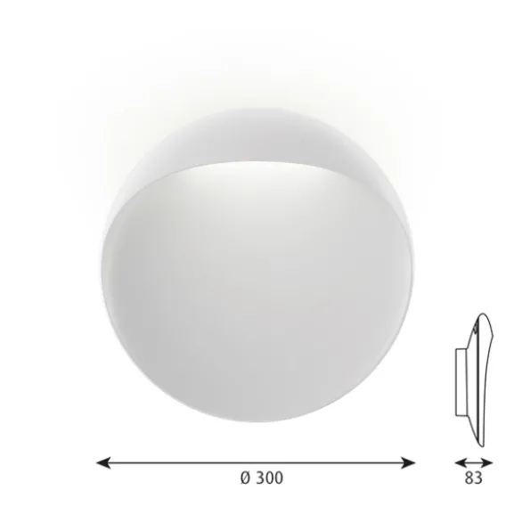 Flindt LED vägglampa, vit 30cm