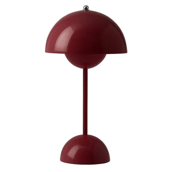 Flowerpot Portabel bordslampa VP9, Dark Plum, magnetisk laddare 33cm