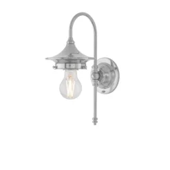 Fryxell Vägglampa IP24, förnicklad mässing