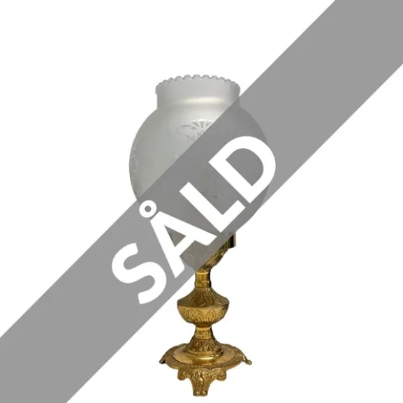 Glödande Gabriel bordslampa, mässing/glas