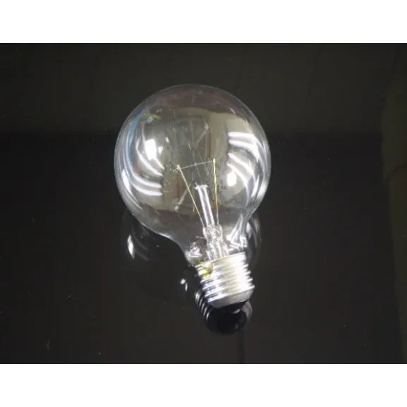 Glödlampa glob klar E27, 25W 80mm