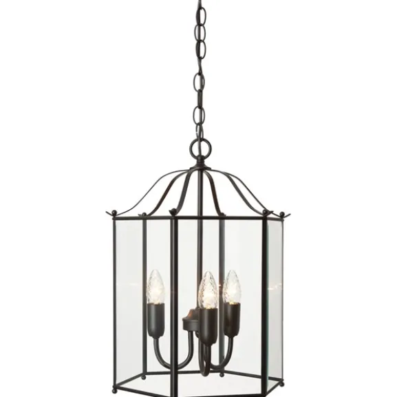 Glimminge taklampa, mattsvart/klarglas 58cm