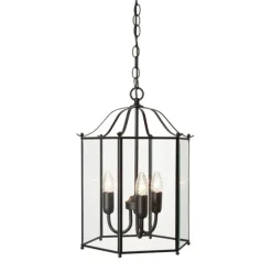 Glimminge taklampa, mattsvart/klarglas 45,5cm
