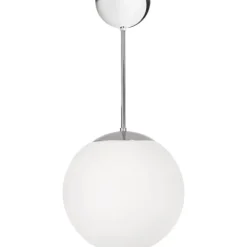 Glob taklampa fast höjd, krom/opalglas 35cm