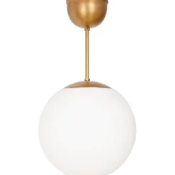 Glob taklampa fast höjd, råmässing/opalglas 30cm