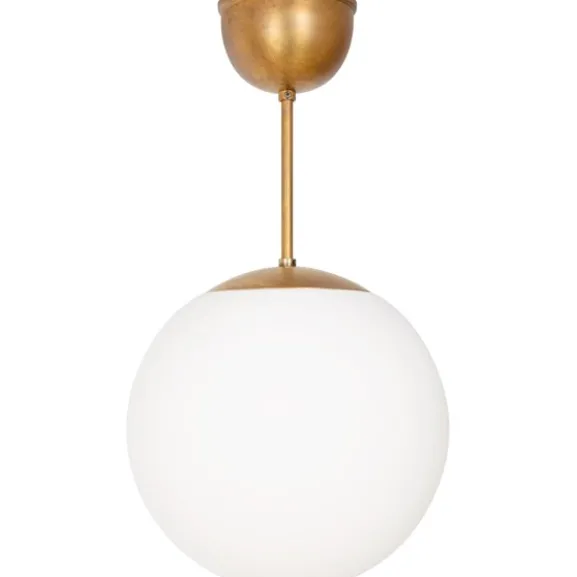 Glob taklampa fast höjd, råmässing/opalglas 30cm