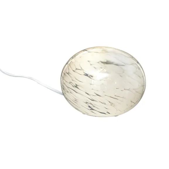 GLOBUS bordslampa 18cm, vit prickig