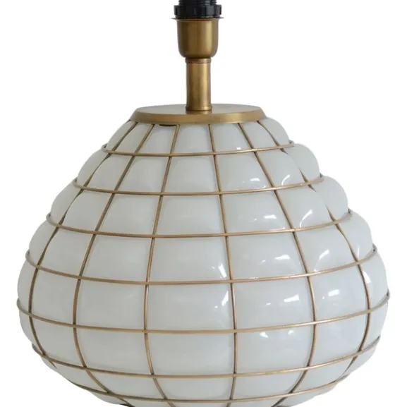 Gloria Lampfot Vitt glas / Mässing 38cm