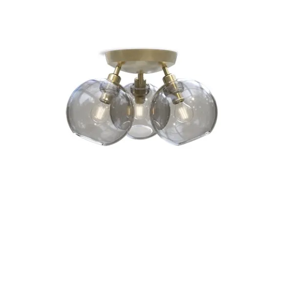 Gloria plafond, Ø33 mässing/rökfärgat glas