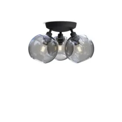 Gloria plafond, Ø33 svartstruktur/rökfärgat glas