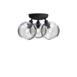 Gloria plafond, Ø33 svartstruktur/klart glas