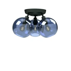 Gloria plafond D330 svartstrukt/blått glas E14