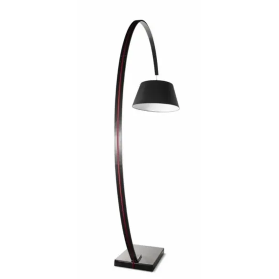 Golvlampa Arch Svart Med Röd Kabel 50cm
