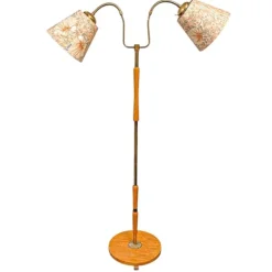 Golvlampa 2arm Brun/Mässing, 150 cm