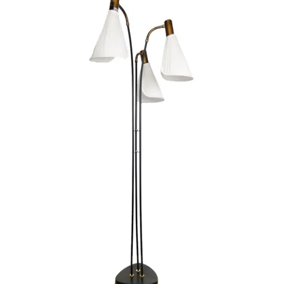 Golvlampa 3-arm, Svart/Antik
