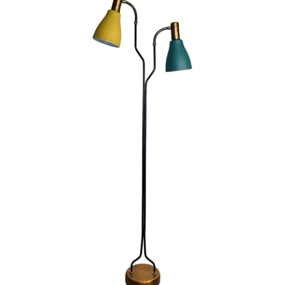 Golvlampa 2-arm, Svart/Antik