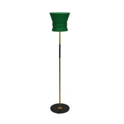 Golvlampa Bow Rå mässing - Small Emerald Green