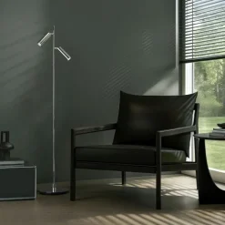Golvlampa Pipeline dubbel krom