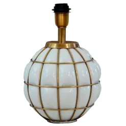 Grace Kelly Lampfot Vitt glas / Mässing 26cm