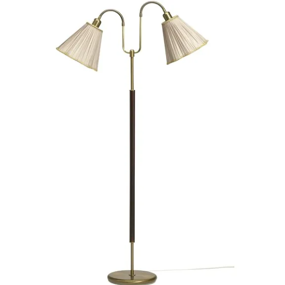 Gripsholm golvlampa, oxid/mahogny 145cm