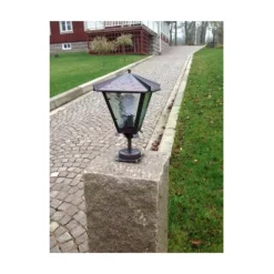 Gustav fotlykta, koppar/gult katedralglas