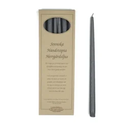 Handstöpta herrgårdsljus, Mörkgrå 30cm 6-pack