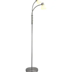 HUDSON Golvl. LED 2L G9, Opal glas / B-Stål