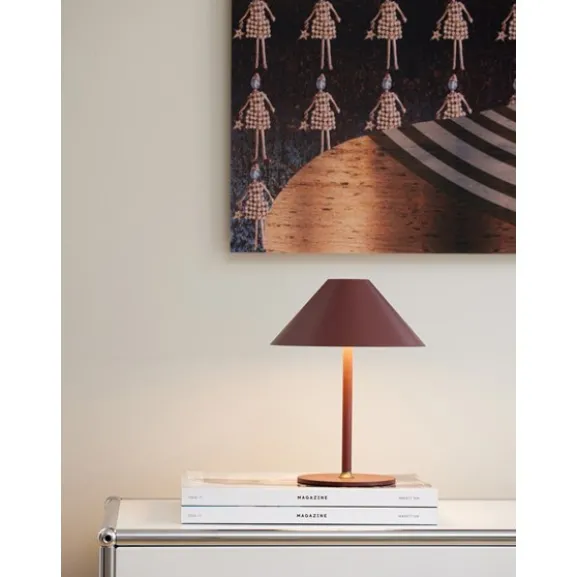 Hygge portabel bordslampa Maroon röd Ø19