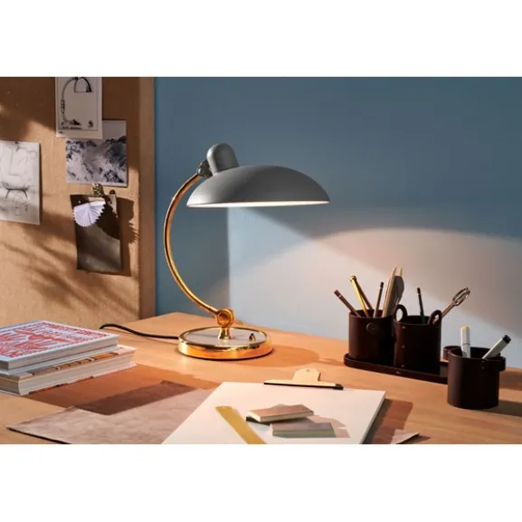 Kaiser Idell Luxus Bordslampa, Easy grey/brass