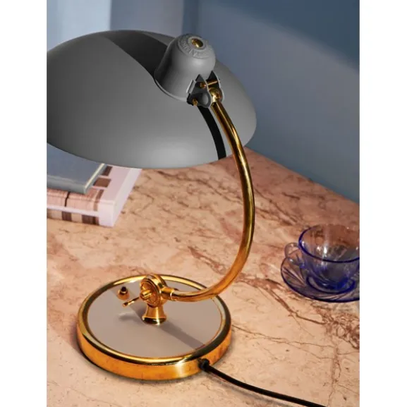 Kaiser Idell Luxus Bordslampa, Easy grey/brass