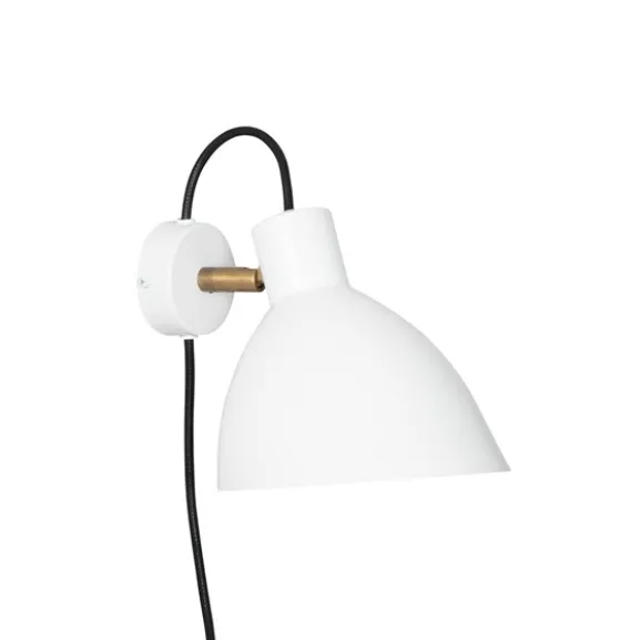 KH#1 vägglampa, vit/råmässing 24cm
