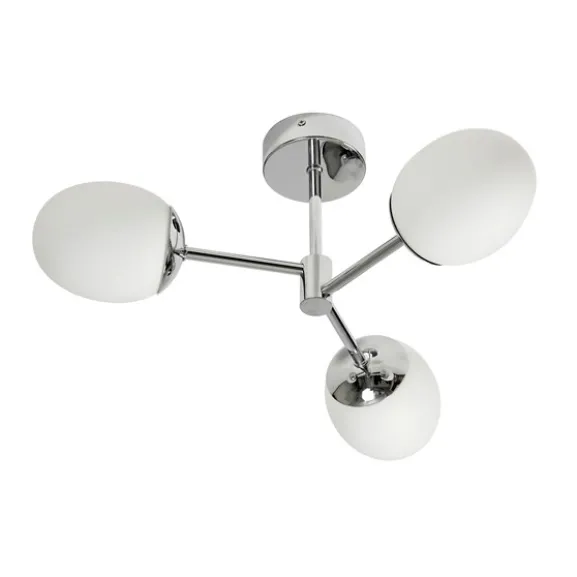 Klasen 3 taklampa, krom/opal