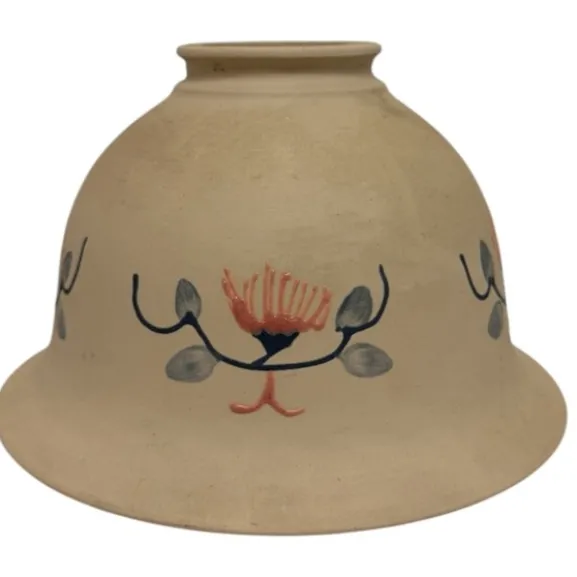 Klockskärm, porslin beige blomma 17 cm