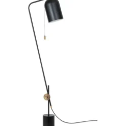 Knekt golvlampa, svart/råmässing 135cm