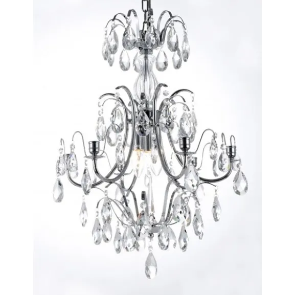 Kristallkrona Charlotte 6-Arm Medium Krom 47cm