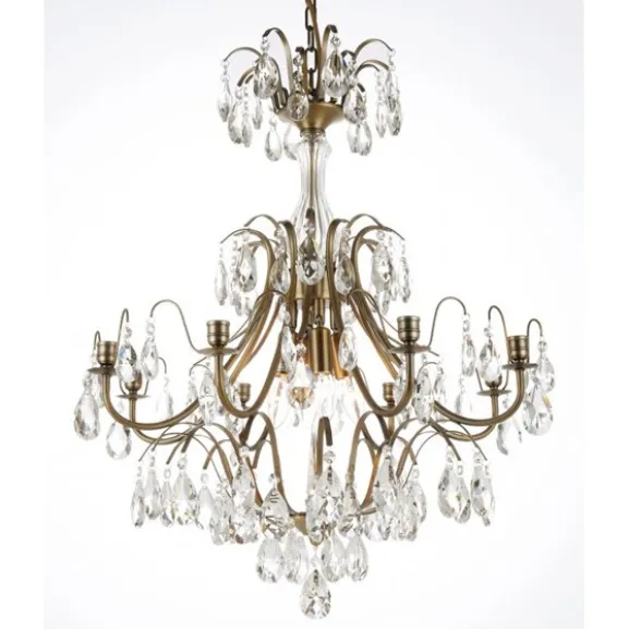 Kristallkrona Charlotte 8-Arm Stor Antikmässing 60cm