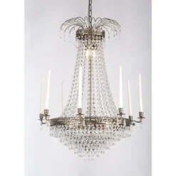 Kristallkrona Empire Classic 8-Arm Stor Antikmässing 66cm