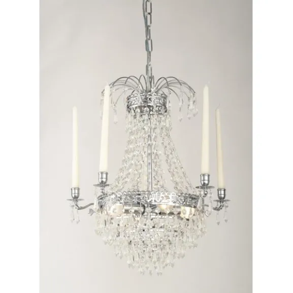 Kristallkrona Empire Classic 5-Arm Liten Krom 49cm