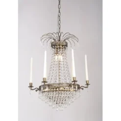 Kristallkrona Empire Classic 6-Arm Medium Antikmässing 55cm