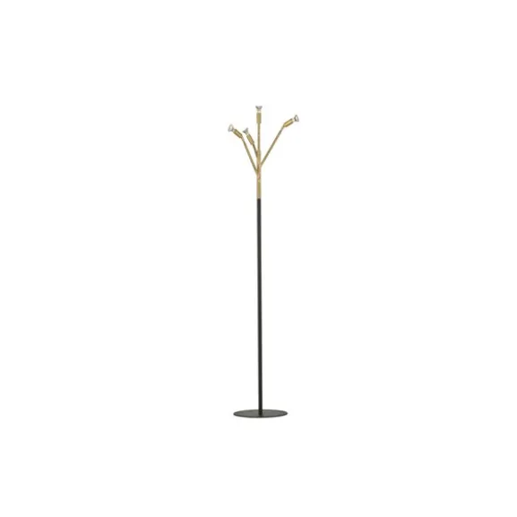 Kvist 4 golvlampa, råmässing/svart 190cm