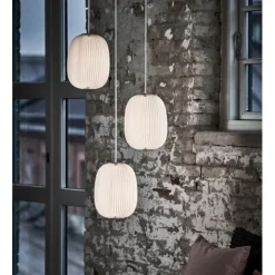 Lamella 4 pendel, vit/aluminium