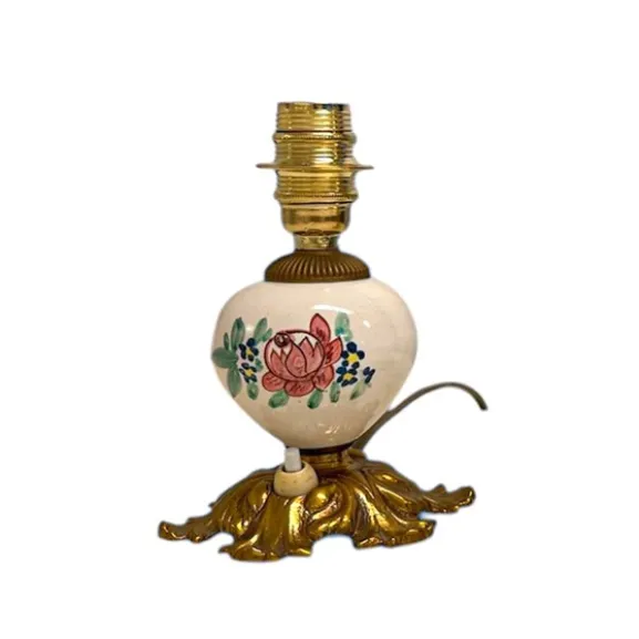 Lampfot Mässing & Porslin, 17 cm