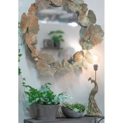 Lampfot Påfågel Guld Poly