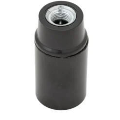 Lamphållare E14 bakelit slät svart, ojordad